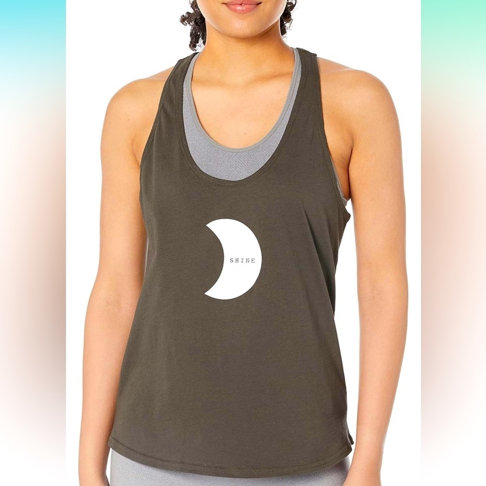Prana Moon Graphic Tank Top Women's Sz Medium Witchy Gypsy Hippie Boho